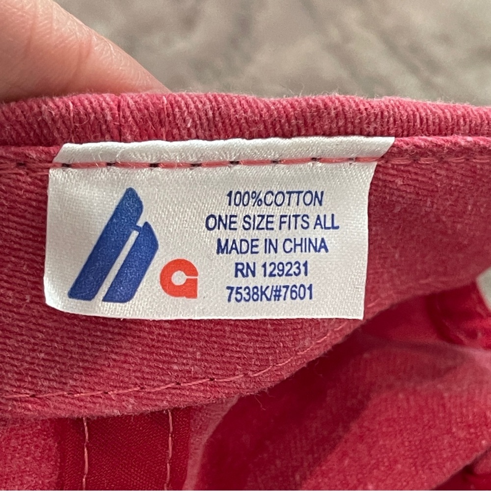 YES SAUCE pink red baseball hey cap adjustable buckle strap in back - Picture 9 of 9